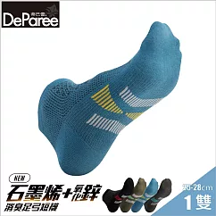 蒂巴蕾 石墨烯氧化鋅抑菌消臭襪─足弓短襪 男款 (黃金比例) 藍綠色