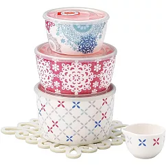 【Marusan Kondo】Grace夢幻波蘭陶瓷 微波碗醬料杯禮盒