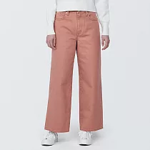【MUJI 無印良品】女有機棉丹寧寬版寬鬆褲 25 煙燻粉