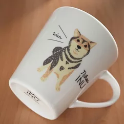 【小倉陶器】日本美濃燒 可愛狗狗陶瓷馬克杯300ml ‧ 柴犬