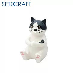 【日本正版授權】貓咪造型 陶瓷眼鏡架 擺飾 眼鏡收納架/陶瓷置物架 SETOCRAFT ─ 黑白貓