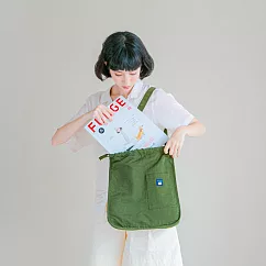 【瀏海樹】BANGS - 肩背束口三用包 - 軍綠