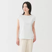 【MUJI 無印良品】女天竺法式袖T恤 S 白色