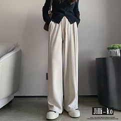 【Jilli~ko】日系糯米褲女垂墜休閒百搭直筒闊腿運動褲 J11170 FREE 杏色