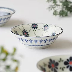 【日本野田】美濃燒|波蘭陶 輕量陶瓷深盤14.4cm ‧ 磚花