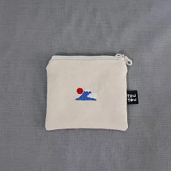 偷偷喊我|刺繡富士山零錢包- 米白底