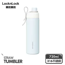 【樂扣樂扣】Q咪樂不鏽鋼吸管杯 720ml /天空藍