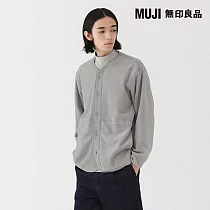 【MUJI 無印良品】男刷毛開襟衫 S 灰色