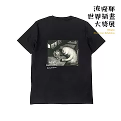 翡冷翠文創波隆那藝術T恤|《貓咪日常》 S 黑