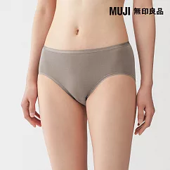 【MUJI 無印良品】女彈性中腰內褲 L 摩卡棕