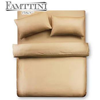 【Famttini-典藏原色】雙人四件式純棉床包組-金黃