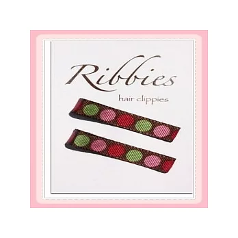 美國Ribbies，時尚繽紛手工髮夾2入組Chloe Dots！