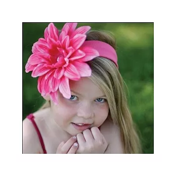 美國Gigis手工花朵髮帶，繽紛又時尚，0-2歲-Sorbet Headband- Hot Pink！