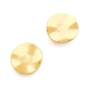 【GORJANA】美國品牌~Chloe Stud手工波浪紋圓形鑲18K金耳環