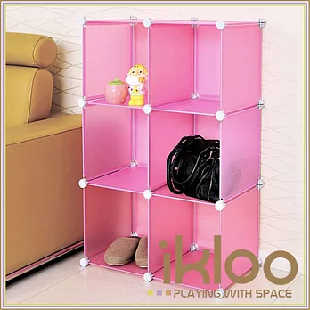 【ikloo】diy家具6格收納櫃/組合櫃甜心粉