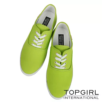 【TOP GIRL】繽紛糖果帆布鞋-女-5.5青蘋綠
