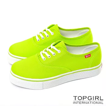 TOPGIRL-休閒厚底帆布鞋5.5綠
