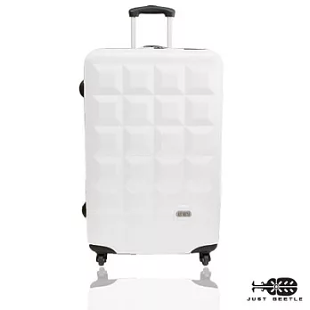 行李箱|24吋【Just Beetle 】愛上巧克力系列ABS材質霧面輕硬殼旅行箱24吋白色