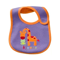 多款繡花鬼氈雙層綿口水巾圍兜 紫長頸鹿