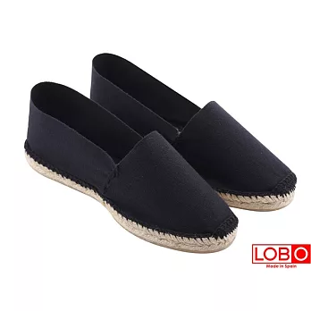 【LOBO】西班牙百年品牌Plana手工草編平底鞋-黑色黑線 情侶男/女款34黑色黑線