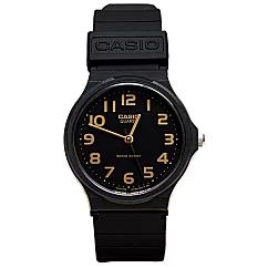 CASIO 卡西歐MQ─24極簡時尚指針中性錶─ 黑面金字 1B2