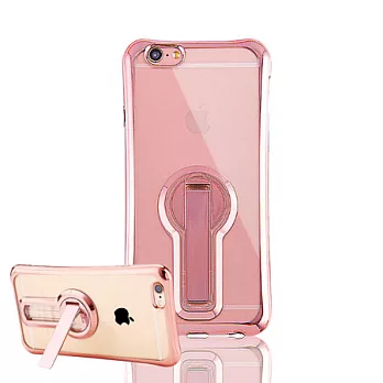 水漾-iPhone7 Plus(5.5)小蠻腰空壓鍍邊手機支架TPU手機軟殼(送玻璃保護貼)鍍邊玫瑰金