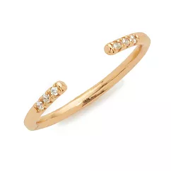 SHASHI 紐約品牌 AVA 金色平衡骨戒指 鑲鑽設計 亮面優雅圓弧 C型可調式