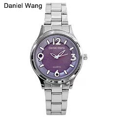Daniel Wang DW─3166 繽紛俏麗甜美愛心立體數字鐵帶錶 ─ 芋紫