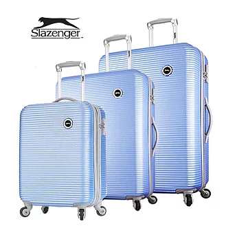 【Slazenger 史萊辛格】20+24+28吋 珠光橫條紋 行李箱/拉桿箱/登機箱 (紐約藍)其他