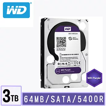 WD 威騰 紫標 3.5吋/3TB/5400轉/64MB監控硬碟 (WD30PURZ)