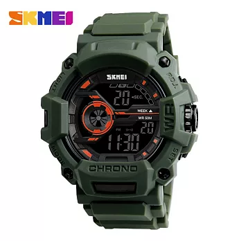 SKMEI 時刻美 1233 熱血野戰運動防水電子錶- 軍綠