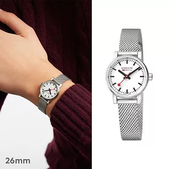 MONDAINE 瑞士國鐵evo2腕錶-26mm/米蘭鋼鏈