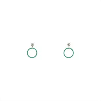 Snatch 一個圈手作耳環 - 綠圈圈 / Snatch A Circle Handmade Earrings - Mint