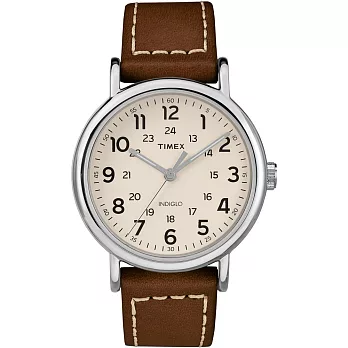 TIMEX 天美時 Weekender 週末系列 復刻手錶 (白/咖啡 TXTW2R42400)