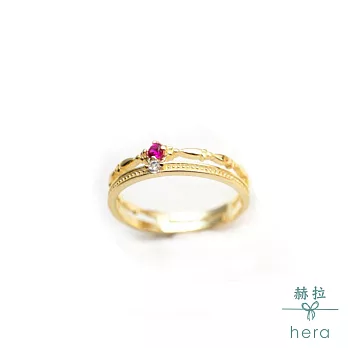 【Hera】純銀雙層花紋寶石活圍戒/開口戒/戒指/2色紅寶石
