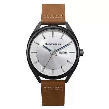 Hush Puppies美式潮流休閒腕錶-銀/44mm