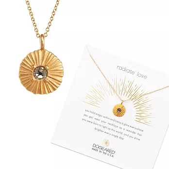 Dogeared Disc 透明水晶圓牌項鍊 光芒錢幣金項鍊 綻放愛的光芒
