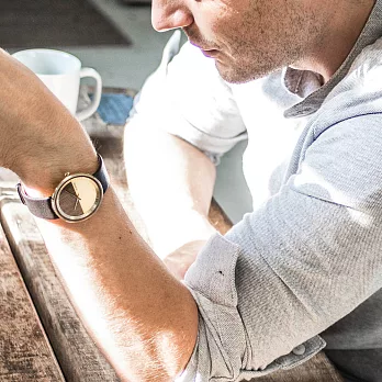 VEJRHOJ|丹麥霍伊經典原木手錶-Element 金色-美洲胡桃木金色