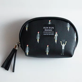 RUN RUN RUNWAY貝殼化妝包 黑