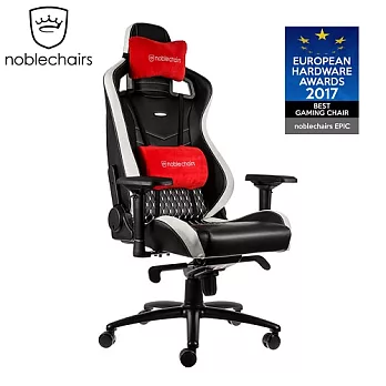 noblechairs 皇家EPIC系列 電腦椅/辦公椅/電競超跑椅-真皮經典款-黑底白車線