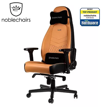 noblechairs 皇家ICON系列 電腦椅/辦公椅/電競超跑椅-真皮尊爵款-琥珀黃/黑