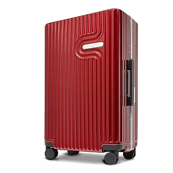 【U】Deseno - 棉花糖PC鏡面細鋁框行李箱(三色可選)20吋 - 酒紅