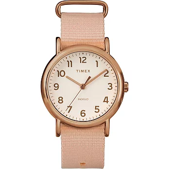 【TIMEX】天美時 Weekender 週末系列復古手錶 (米白/粉紅 TXTW2R59600)