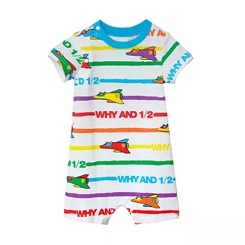 WHY AND 1/2 mini 條紋棉質萊卡連身衣短褲 0M~24M60白色