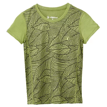 【荒野wildland】中童彈性棉感抗UV印花衫 0A61660S37淺綠色