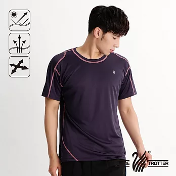 【遊遍天下】MIT男款抗UV吸濕排汗彈力圓領衫(S151)S深紫