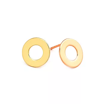 GORJANA 經典金色圓耳環 小寬版簍空設計 鑲18K金 Jagger Cutout