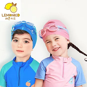 四色純色兒童泳帽藍色 (均碼)