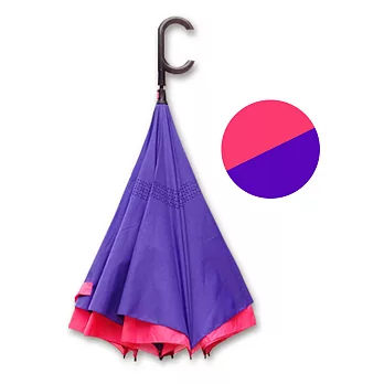 好雅也欣-雙層傘布散熱專利反向傘-C把系列-粉面紫底