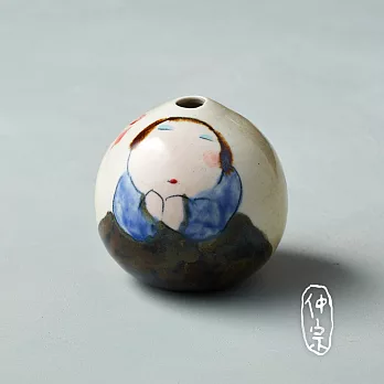 吳仲宗|胖太太系列 - 手做蛋瓶 - 秋茶色 (黛藍衣)